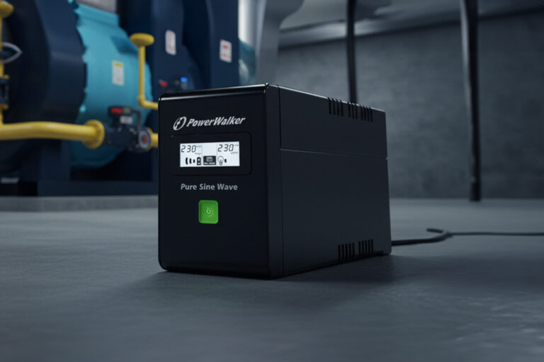 UPS PowerWalker serii SW w pomieszczeniu kotłowni.